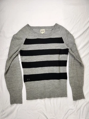 Suéter Converse One Star M Mujer Gris Negro Rayas Tejido Manga Larga Pullover Foto 1 de 4