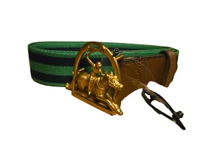 Polo Ralph Lauren EQUESTRIAN STIRRUP BUCKLE Stripe Belt Size 34 - Picture 1 of 6