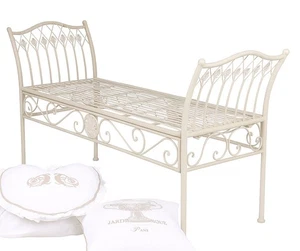 Gartenbank Shabby Chic Parkbank Bank Garten Sitzbank Gartenmöbel Metallbank neu - Bild 1 von 7