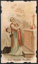 Holy card antique de San Andres Avelino santino image pieuse andachtsbild 