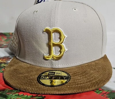 NEW ERA Boston Red Sox CORDVISOR 2004 WS Patch 59Fifty Tan  Corduroy 7 1/4 - Image 1 of 4