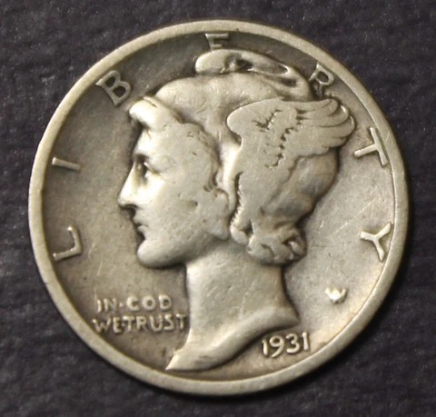 1931 D Mercury Dime Fine....................Lot 9373 Cover