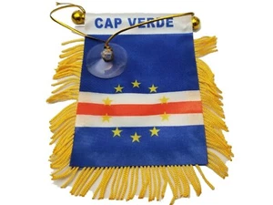 Cape Verde Cabo Mini Banner Flag Car Home Window Rearview Mirror country Africa - Picture 1 of 3