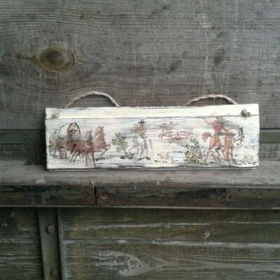 Western Room decor for home wood sign Wall art Cowboy and horse Rustic Wooden - Image 1 of 4