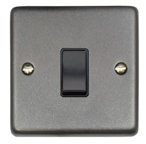 G&H CP1B Standard Plate Pewter 1 Gang 1 or 2 Way Rocker Light Switch - Picture 1 of 1