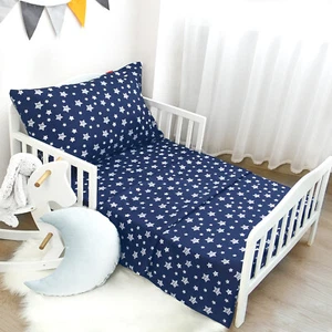 3-Piece Toddler Sheet Set Crib Sheet Set for Toddler Bed Breathable Soft Navy - Picture 1 of 5