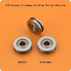 V/U Groove Guide Pulley Track Roller Wheel Ball Bearing V623 U623ZZ 3x10x3mm - Picture 1 of 7