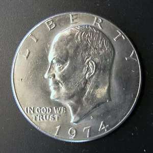 1974-D Eisenhower Dollar - BRILLIANTLY UNCIRCULATED + - Picture 1 of 2