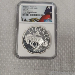 2022-P NGC PF70 Ultra Cameo American Liberty Silver Medal - .999 Fine Silver - Picture 1 of 2