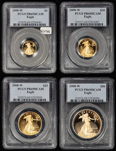 2008-W American Gold Eagle 4-Coin Proof Set - PCGS PR 69 DCAM - 1.85 AGW - G3188 - Picture 1 of 18