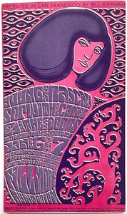 1967 Bill Graham Fillmore Postcard BG-44 Wes Wilson: THE DOORS THE YOUNG RASCALS - Picture 1 of 6