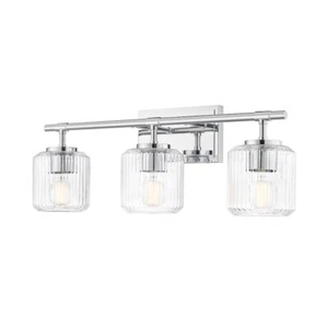 Z-Lite Landon 3 Light Vanity, Chrome/Clear Ribbed - 7515-3V-CH - Picture 1 of 1