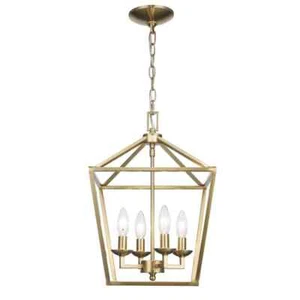 Home Decorators Collection Weyburn 4-Light Gold Farmhouse Chandelier Light - Picture 1 of 11
