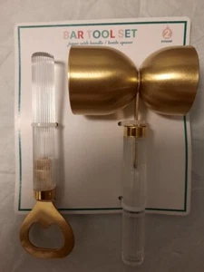 NEW 2 Piece Bar Tool Set - Jigger with Handle / Bottle Opener - Picture 1 of 2