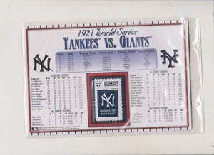 SERVIZIO POSTALE YANKEES VS GIANTS 1921 WORLD SERIES STAT CARD U S HONORING YANKEE - Foto 1 di 2