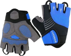 Guantes grandes de ciclismo azul MTB bicicleta de carretera para hombre - amortiguadores / acolchados en gel - Imagen 1 de 7