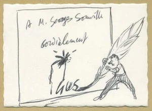 Gustave Elrich dit Gus (1911-1997) - Dessinateur - Joli dessin dédicacé - 1962 - Foto 1 di 1