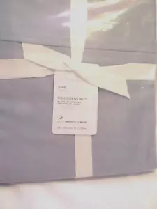 NWT POTTERY BARN King PB Essential Flat Sheet 300 Thd Ct 108"x105" Slate Blue - Picture 1 of 2