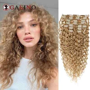 Water Wave Clip In Human Hair Extensions 10Pcs/Set Remy Hair For Woman 16-28Inch - Picture 1 of 41