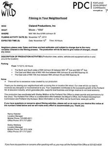 Film - "Wild" Filming in Your Neighborhood Portland, Oregon 12 novembre - Foto 1 di 1