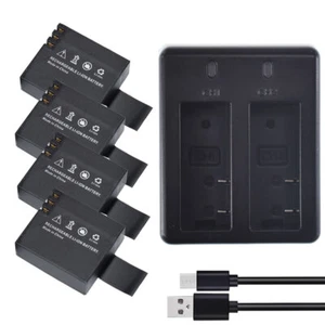4x 3.7v 900mAh Battery + Dual Charger for SJCAM SJ4000 Action Sport Camera OS480 - Picture 1 of 12