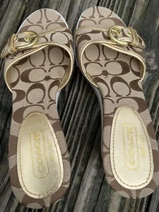 Gebraucht, echter COACH, CC-LOGO, hellbraun/braun, PERRY, 6,5 (B), Keilabsatz, Absätze SCHUHE - Bild 1 von 12