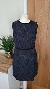 Hobbs Sleeveless Dress Navy Work/Office Business Wear ~ Size Uk 12 Vgc - Picture 1 of 13