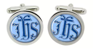 Gemelli Christogram IHS in scatola cromata - Foto 1 di 5