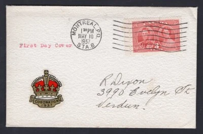 Canada 1937 FDC Cover. Coronation. Decal Crown Cachet - Image 1 of 2