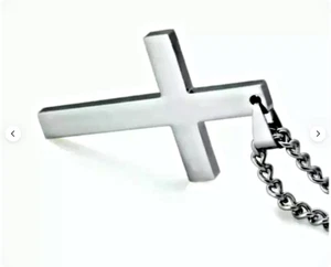 CROSS FAITH JESUS CHRISTIAN RELIGIOUS Pendant 22" 925 Silver Necklace Men Women - Picture 1 of 10