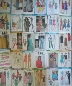 Echte Vintage Schnittmuster 70’er Kleider Röcke Jacken Hosen-Sie wählen Paket # 14 - Bild 1 von 81
