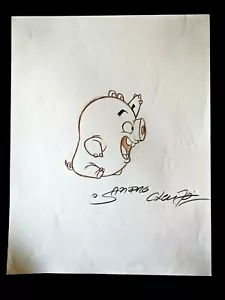 PELÍCULA ANGRY BIRDS Original Dibujado a Mano SANDRO CLUEZO FIRMADO Piggy Concept #AB - Imagen 1 de 3