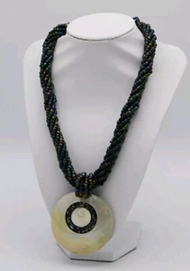 Grande Collana In Madreperla Naturale E Perline Iridescenti - PERFETTA - Foto 1 di 9