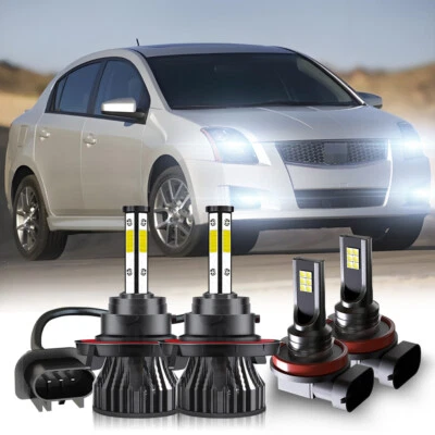 适用于日产 Sentra Sedan 2.0L 2004 - 2012 组合 LED 车头灯雾灯灯泡 — 第 1/4 张图片