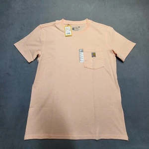 Carhartt Womens S Peach Short Sleeve T Shirt Loose Fit Pocket Crew Neck - Picture 1 of 5