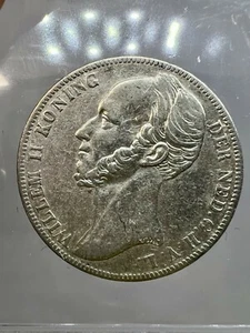 Netherlands 1843 Gulden KM66 XF CLND - Picture 1 of 4
