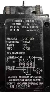 Eaton M83383/02-09 Circuit Breaker CIRCUIT BREAKER M833830210 60AMP RCCB Used - Picture 1 of 5