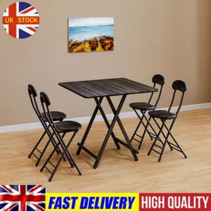 Foldable Kitchen Table & Chairs Set Kitchen Dining Room Furniture Bistro Table - Picture 1 of 41