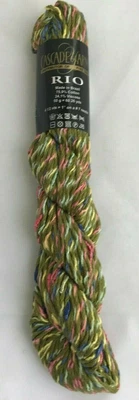 Cascade Yarns Rio Cotton Viscose Yarn Skeins 50 gr #0243 Green Pink Blue - Image 1 of 4