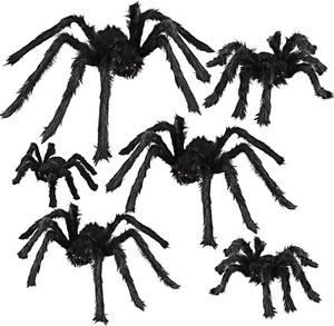 , 6 Pcs Realistic Hairy Spiders Set, Scary Spider Props for Indoor, and outdoor - Picture 1 of 6