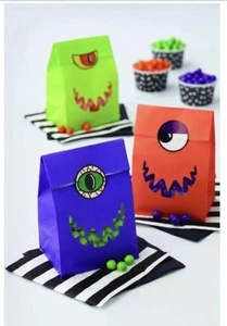 Wilton Monster Bocca Carta Trattare Bomboniere Sacchetti Festa 6 Set #6106 - NUOVO - Foto 1 di 3