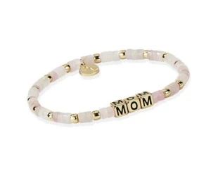 Park Lane Unconditional Mom Stretch Goldtone Rose Quartz Beaded Bracelet - Picture 1 of 2