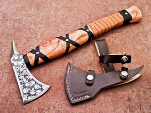 CUSTOM HAND FORGED STEEL VIKING AXE CAMPING HATCHET TOMAHAWK AXE, TR-503 - Picture 1 of 13