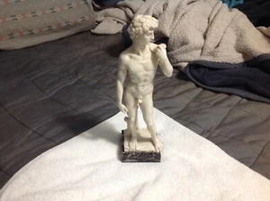 DAVID by MICHELANGELO NUDE MALE STATUE SIGNED SCULPTURE ITALY G. RUGGERI - Picture 1 of 7