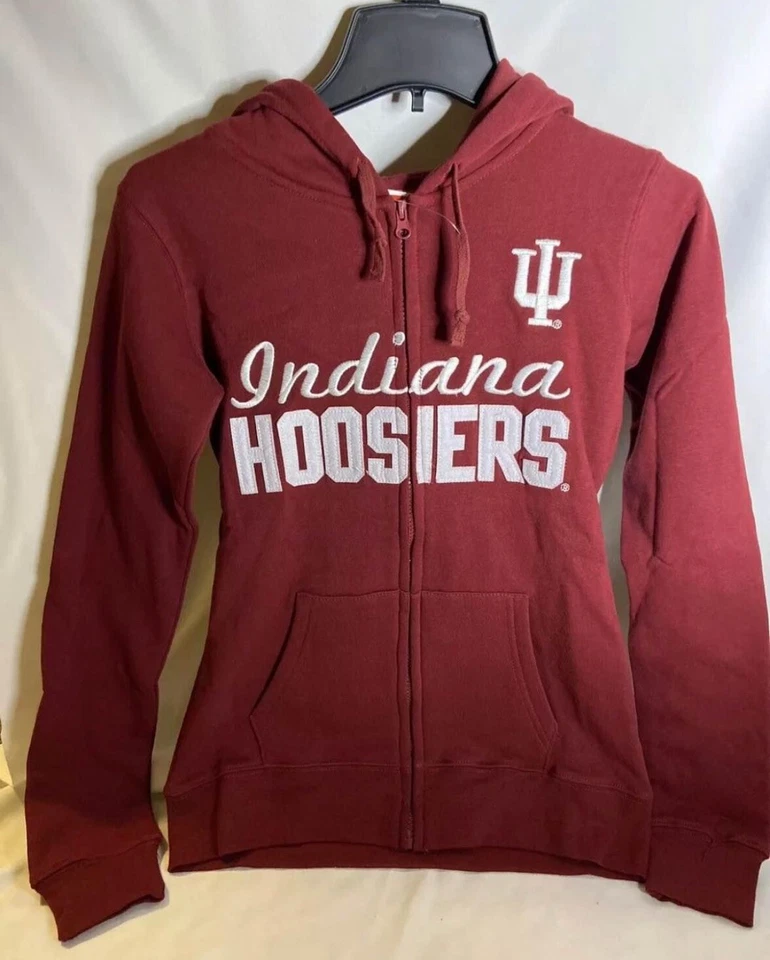 New Woman’s Pullover Hoodie Size XS Red Indiana IU Hoosiers Embroidered Logo - Image 1 of 1