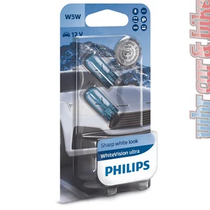 Philips Standlicht WhiteVision Ultra 12V W5W intensiv weißer Xenon-Effekt 1 Paar - Afbeelding 1 van 2