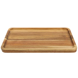 Wooden Food Serving Tray Wooden Tea Tray Snack Serving Plate Dessert Holder - Picture 1 of 12