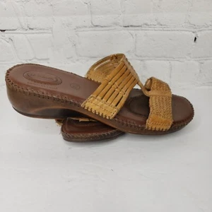 Dr. Scholl's Damen Sandalen Betty Pantoletten Slipper Leder Gr. 7,5 W beige geflochten - Bild 1 von 8