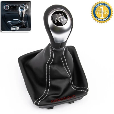 Pomello Leva del Cambio per Mercedes A B Class W176 W246 6 Marce Nero Pelle - Immagine 1 di 4
