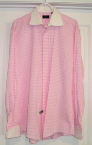 STEVEN LAND PLAID (16 1/2-36/37-TALL) MEN'S (LS) DRESS SHIRT WITH FRENCH CUFFS! - Picture 1 of 5